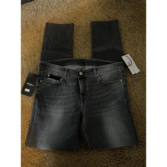 NWT 7 For All Mankind Pyper Slim Illusion Jeans Size 30 Washed Grey - Picture 3 of 7